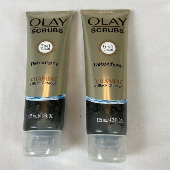 OLAY Skincare 2x Olay Scrubs 5 In Clean Detoxifying Vitamin C Black Charcoal 42oz Poshmark